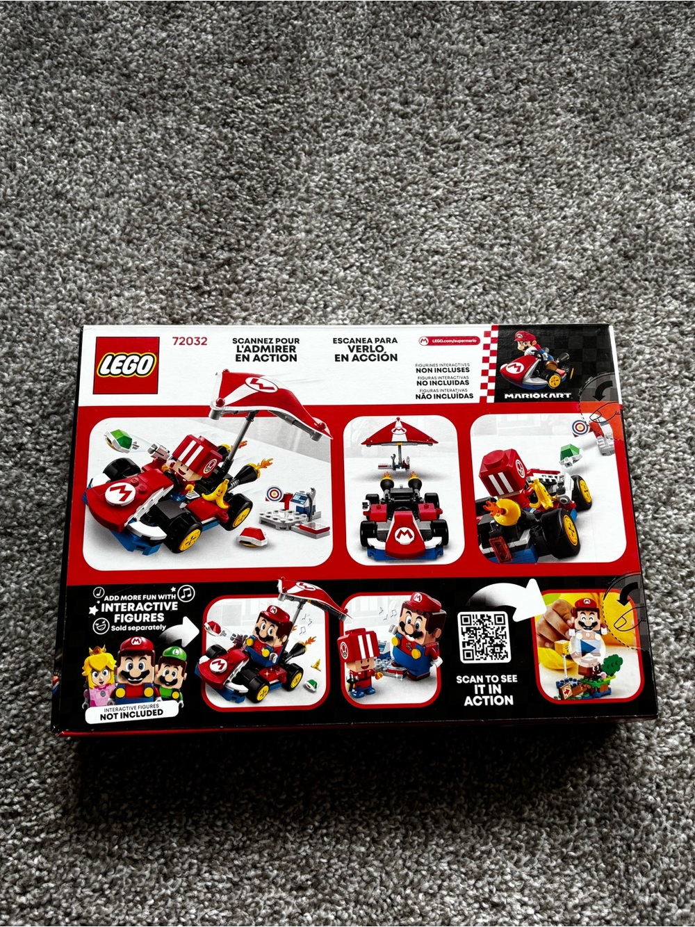 LEGO Super Mario Red and Black Standard Kart with Yellow Wheels - Picture 2 of 4